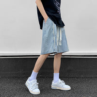 American Retro Trendy Washed Straight Shorts
