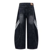 American-style Vintage Womens Wide-leg Denim Jeans