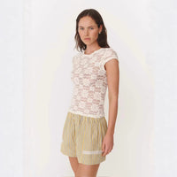 Fashionable Sexy Slim-fit Hollow-out Lace Top For Women