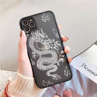Frosted Mobile Phone Case Line Dragon