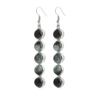 Gemstone Moon Fashion Glass Ball Star Long Earrings