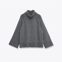 Women's Casual Loose Stand-neck Knit Sweater