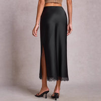 Lace Split High-Waist Elastic Sexy Bodycon Maxi Dress