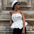 Womens Sleeveless Ruched Tube Top