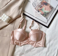 French Retro Girl Bra Detachable Shoulder Strap