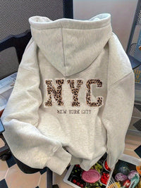Womens Cartoon Print Loose Personalized Hoodie