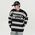 American-style Vintage Striped Mink Sweater