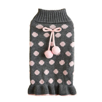 Polka Dot Dog Cat Lotus Leaf Skirt Sweater