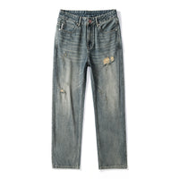 Men's American-style Retro Wide Leg Ripped Jeans