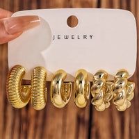 Fashionable Tassel Simple Creative And Personalized C-Shaped Waterdrop Stud Earrings