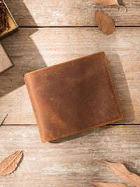 Handmade Wallet Made From Premium Full-grain Cowhide A Simple Vintage-style Billfold