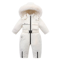 Autumn And Winter Fleece-lined Overalls Ski Suit For Children