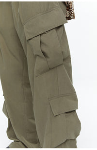 Wide-Leg Straight Leg American Army Green Multi-pocket Cargo Pants