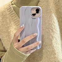 Macaron Pure Color All-matching Three-dimensional Corrugated Phone Case