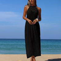 Sexy Side-Slit Sun-Protective Maxi Cover-Up Dress
