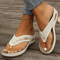 Womens Plus-Size Wedge Flip-Flops