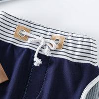Non-hooded Striped Cotton Blue Pullover Blouse And Pants
