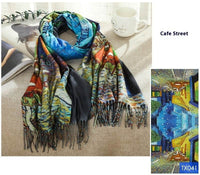 Tassel Digital Printing Scarf Cashmere Oil Painting Shawl