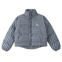 American Retro Trendy Simple Plaid Stand Collar Niche Casual Warm Cotton Coat