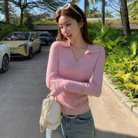 Womens Stylish Slim-fit Long-sleeve Knit Sweater