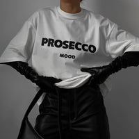 Women's Clothing Round Neck White Loose All-match Letters Printed Short-sleeved Top Outer Wear