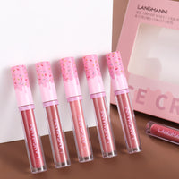 Matte Matte Lip Gloss 6-color Set, Long-lasting Non-stick Cup