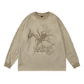 Spider Print Long Sleeve Men's Spring And Autumn Round Neck