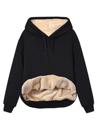 Warm Fleece Hooded Sports Sweatshirt With Pockets