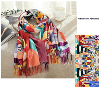 Tassel Digital Printing Scarf Cashmere Oil Painting Shawl