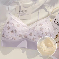 French Thin Belt Thin Underwear Women No Steel Ring Hole Cup Beautiful Back