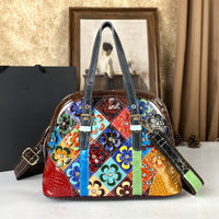 Stylish Patchwork Color-Block Womens Tote And Crossbody Bag