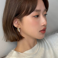Zircon Pearl Earrings Eardrops High-grade Full Of Daily Ear Studs