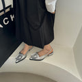 Low-cut Low Heel Closed Toe Sandals Women's Pointed Toe Shoes Back Strap