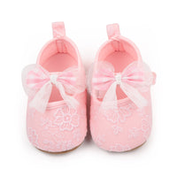 Girls' Cute Bowknot Princess Lace Soft Rubber Sole One-strap Toddler Shoes