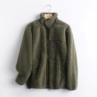 Couple's Autumn And Winter New Loose Zip Windproof Lamb Wool Coat For Women