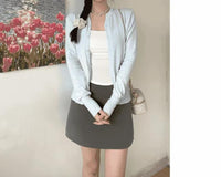 College Style Knitted Cardigan Thin Wool Sweater