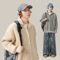 Japanese-style Retro Turtleneck Cardigan Sweater Men's Autumn And Winter Idle Style