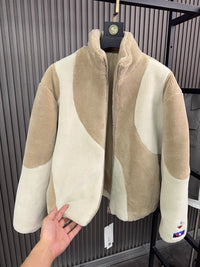 Autumn And Winter Men's Fashion Collar Contrast Coat