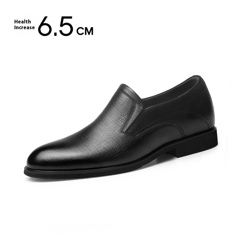 Invisible Height Increasing Insole 8cm Business Slip-on Leather Shoes