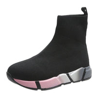 Iridescent Shoes Platform Black Ankle Boots For Women