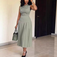 Fashionable Slim-fit Solid-color Dress For Women