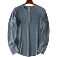 European And American Men's Cotton Waffle-Weave Long-Sleeve T-Shirt Base Layer