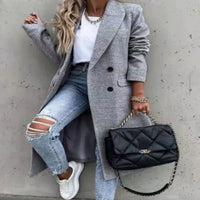 Solid Color Wool Mid-length Women's Coat