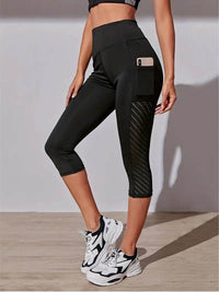 Color Contrast Patchwork Running Trousers Belly Contracting