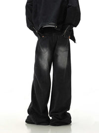 Retro Washed Jeans Men's Straight Casual Wide-leg Pants