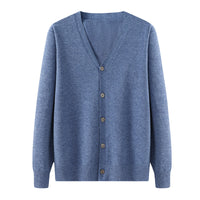 V-neck Knitted Cardigan Coat Men's Andy Velvet Long Sleeve