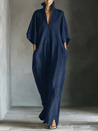 Women's Fashion V-Neck Casual Loose Dress