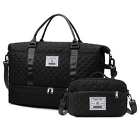 Large-Capacity Fitness Quilted Embroidered Yoga Bag