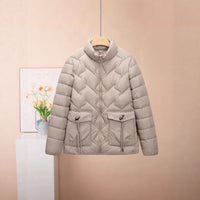 Women's Solid Color Short Thick Cotton Jacket