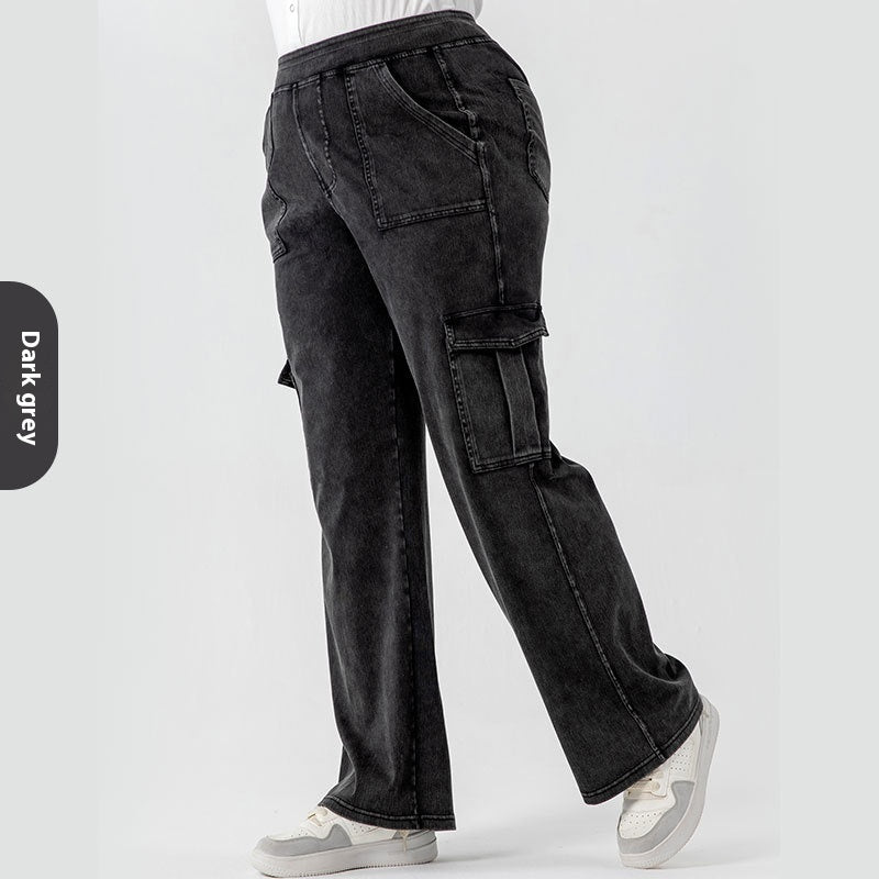 High Waist Stretch Double Pocket Sports Casual Pants